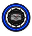 Indian Motorcycle Metal Shield 19" Black Case Blue Neon Clock