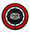Indian Motorcycle Metal Shield 19" Black Case Red Neon Clock