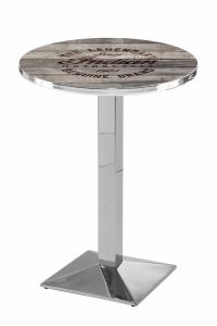 Indian Motorcycle Chrome L217 Pub Table with Engraved Wood