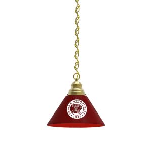 Indian Motorcycle Billiard Pendant Light Brass finish with Burgundy Shade