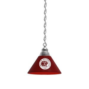 Indian Motorcycle Billiard Pendant Light with Chrome Fixture and Burgundy Shades