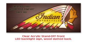 Indian Motorcycle LED Backlit Headdress Sign