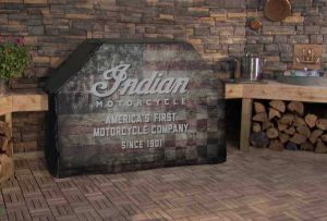 Indian Motorcycle Distressed Wood Flag Grill Cover