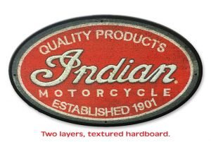 Indian Motorcycle Scripted Logo Patch Sign
