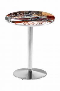 Indian Motorcycle Red Collage Chrome L214 Pub Table