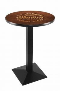 Indian Motorcycle  Black Wrinkle L217 Pub Table with Brown Leather