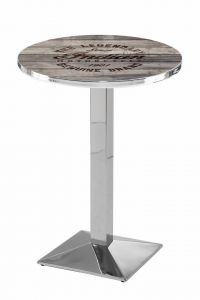 Indian Motorcycle Chrome L217 Pub Table with Engraved Wood