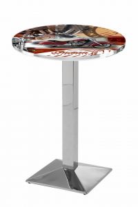 Indian Motorcycle Red Collage Chrome L217 Pub Table
