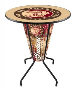 Indian Motorcycle 1P LED Lighted Pub Table with Head Logo Table Top