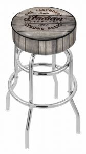 Indian Motorcycle L7C1 Retro Bar Stool with Engraved Wood