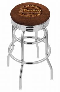Indian Motorcycle Brown Leather L7C3C Retro Bar Stool