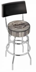 Indian Motorcycle L7C4 Retro Bar Stool with Engraved Wood