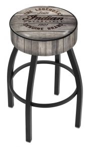 Indian Motorcycle L8B1 Bar Stool with Engraved Wood