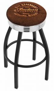Indian Motorcycle L8B3C Bar Stool with Brown Leather