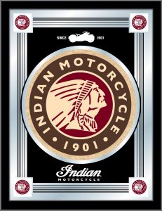 Indian Motorcycle Logo Mirror Black Background