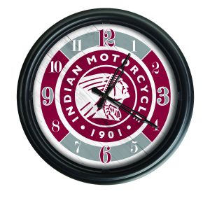 Indian Motorcycle Logo Head Outdoor LED Clock
