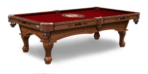 Indian Motorcycle Pool Table with Logo Hainsworth Cloth
