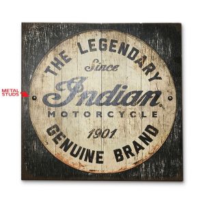 Indian Motorcycle Wood Slated Sign with Studs