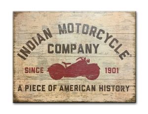 Indian Motorcycle Red Motorcycle Silhouette Sign