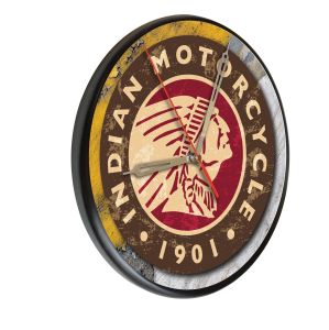 Indian Motorcycle Printed Wood Clock